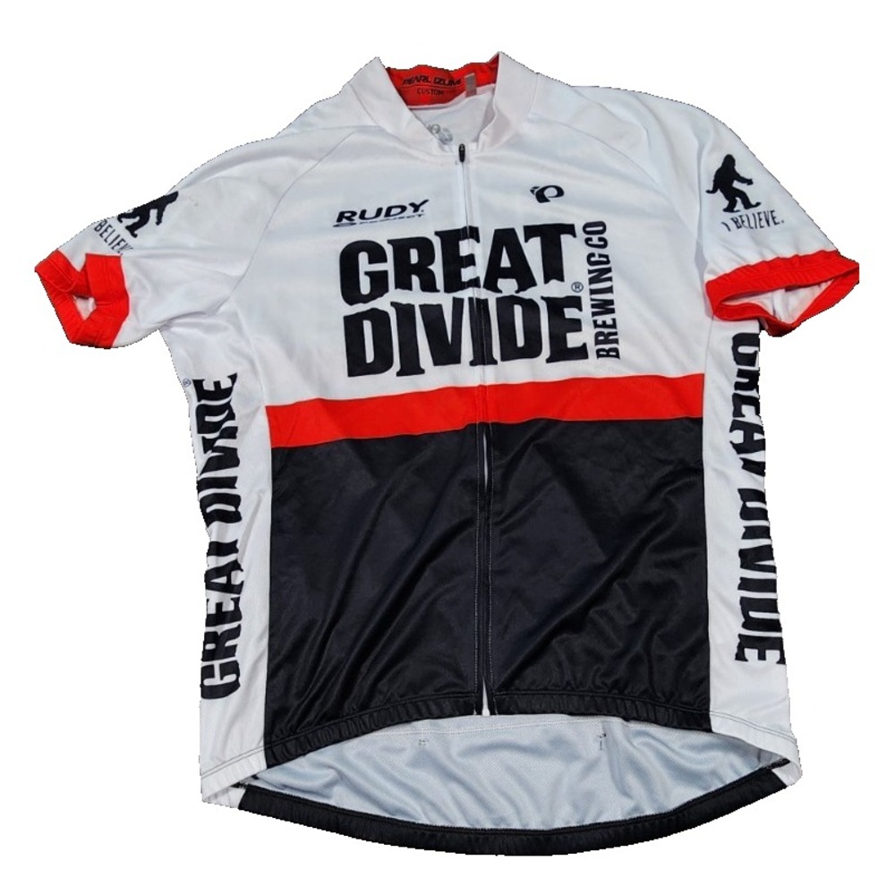 Pearl Izumi Great Divide Brewing Co Cycling Jersey Mens Large White Black Red